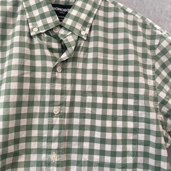 BONOBOS RIVIERA STRETCH SHORT STANDARD FIT PLAID BUTTON-UP SHIRT Medium U0753 - Picture 6 of 15